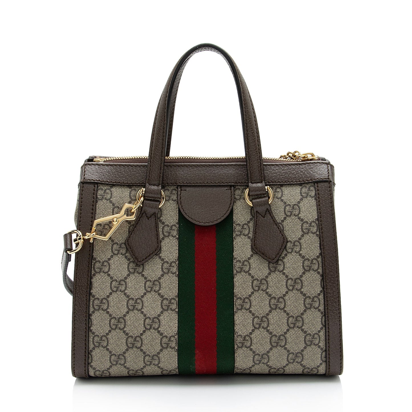 Gucci GG Supreme Ophidia SHF-ZPa4E9 Leather Canvas Nylon Brown Tote Bag