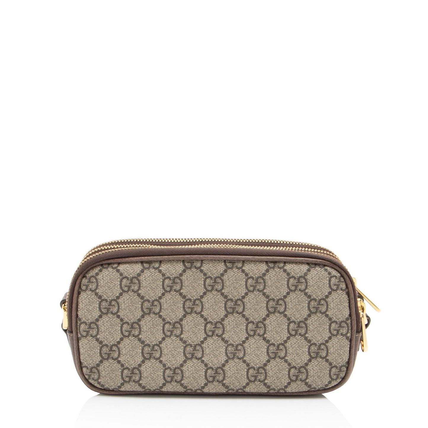 Gucci GG Supreme Ophidia Triple Zip Leather Canvas Nylon Brown Crossbody Bag Shf Que4If