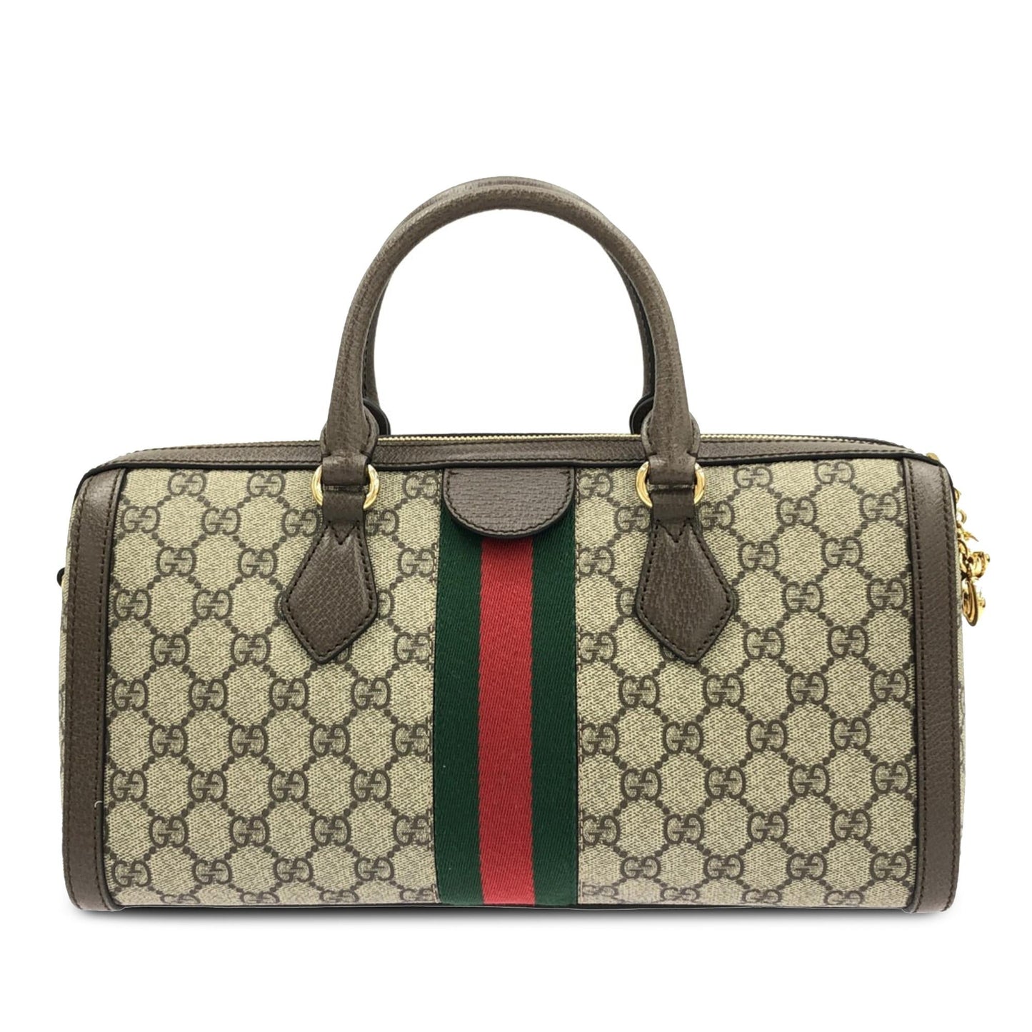 Gucci GG Supreme Ophidia Web SHG-uMbpzY Canvas Calf Brown Satchel Bag
