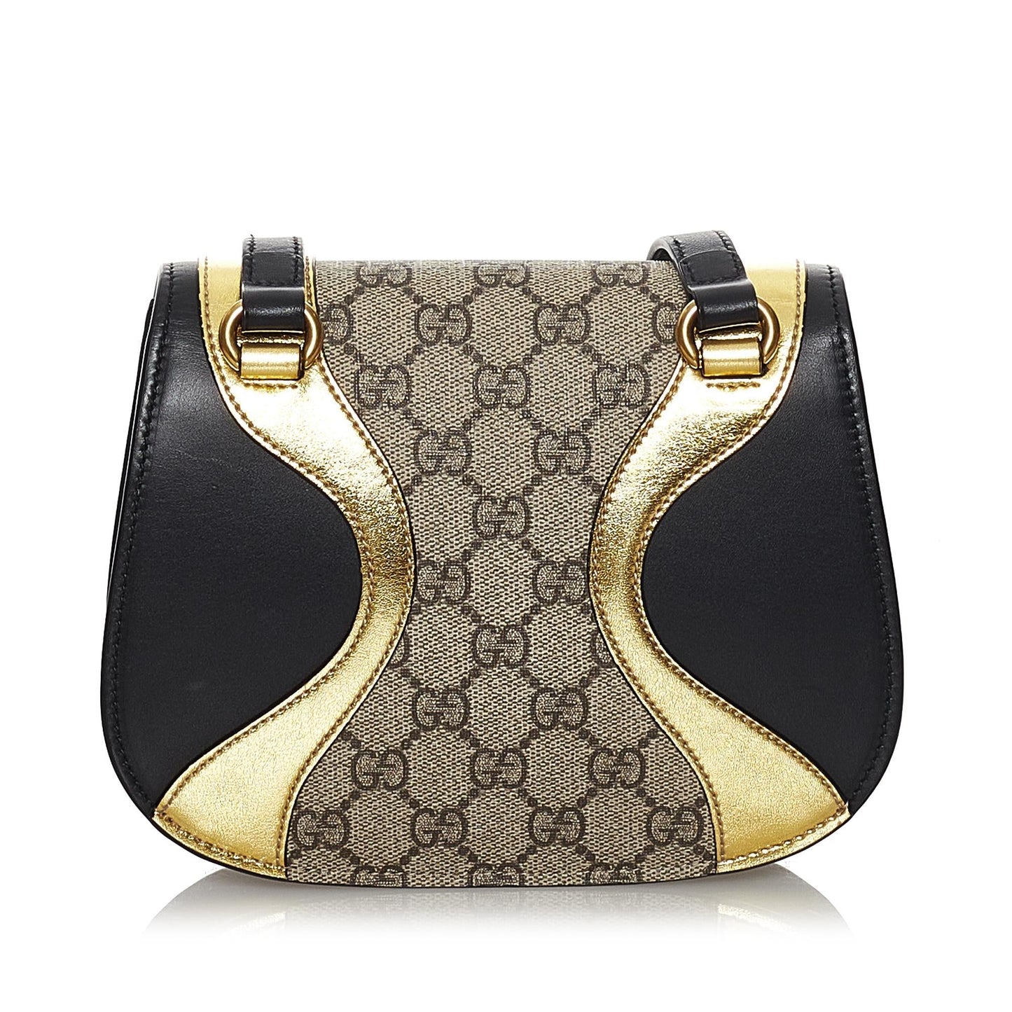 Gucci GG Supreme Osiride SHG-Zg78gC Canvas Brown Gold Crossbody Bag