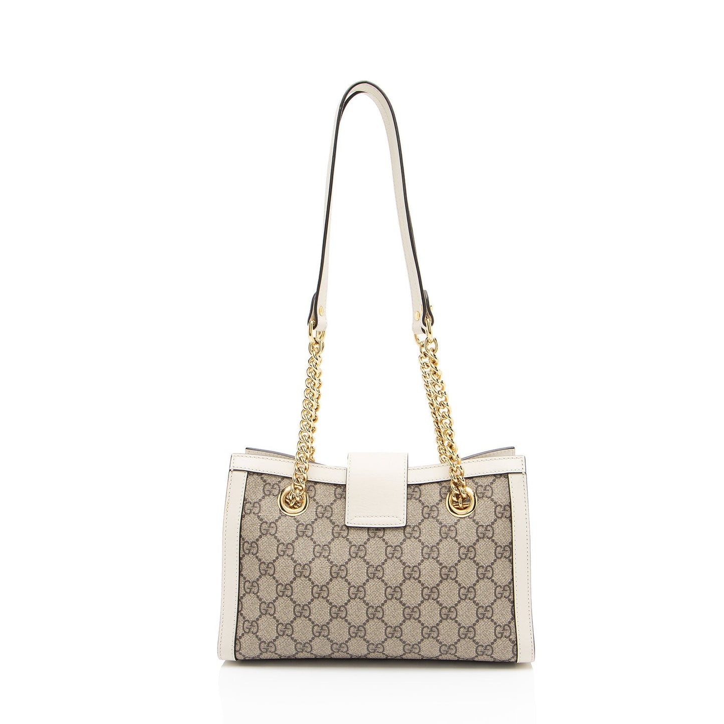 Gucci GG Supreme Padlock Chain Leather Canvas Beige Small Shoulder Bag