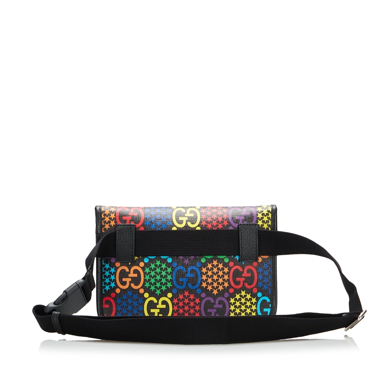 Gucci GG Supreme Psychedelic Belt SHG-NXWbpO Canvas Calf Black Accessory