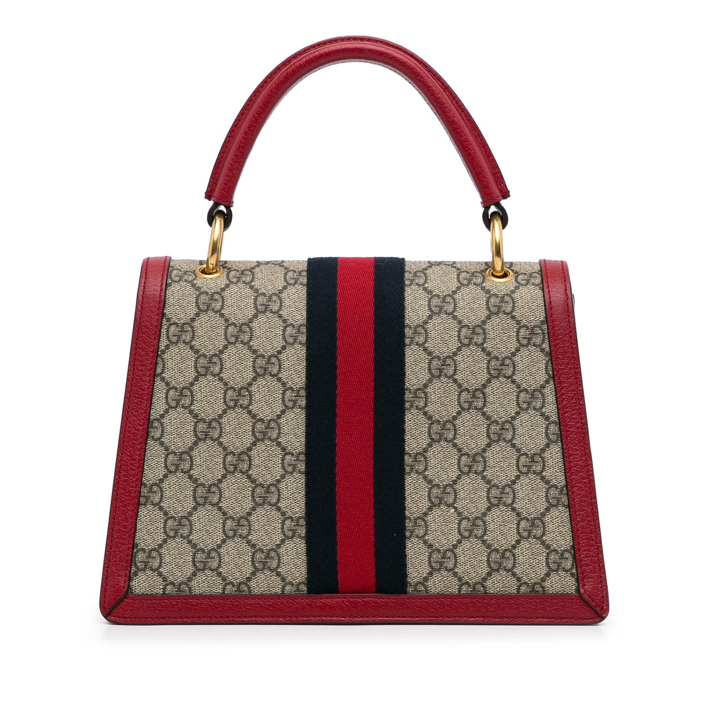 Gucci GG Supreme Queen Margaret SHG-bPHpLo Canvas Calf Brown Red Satchel Bag