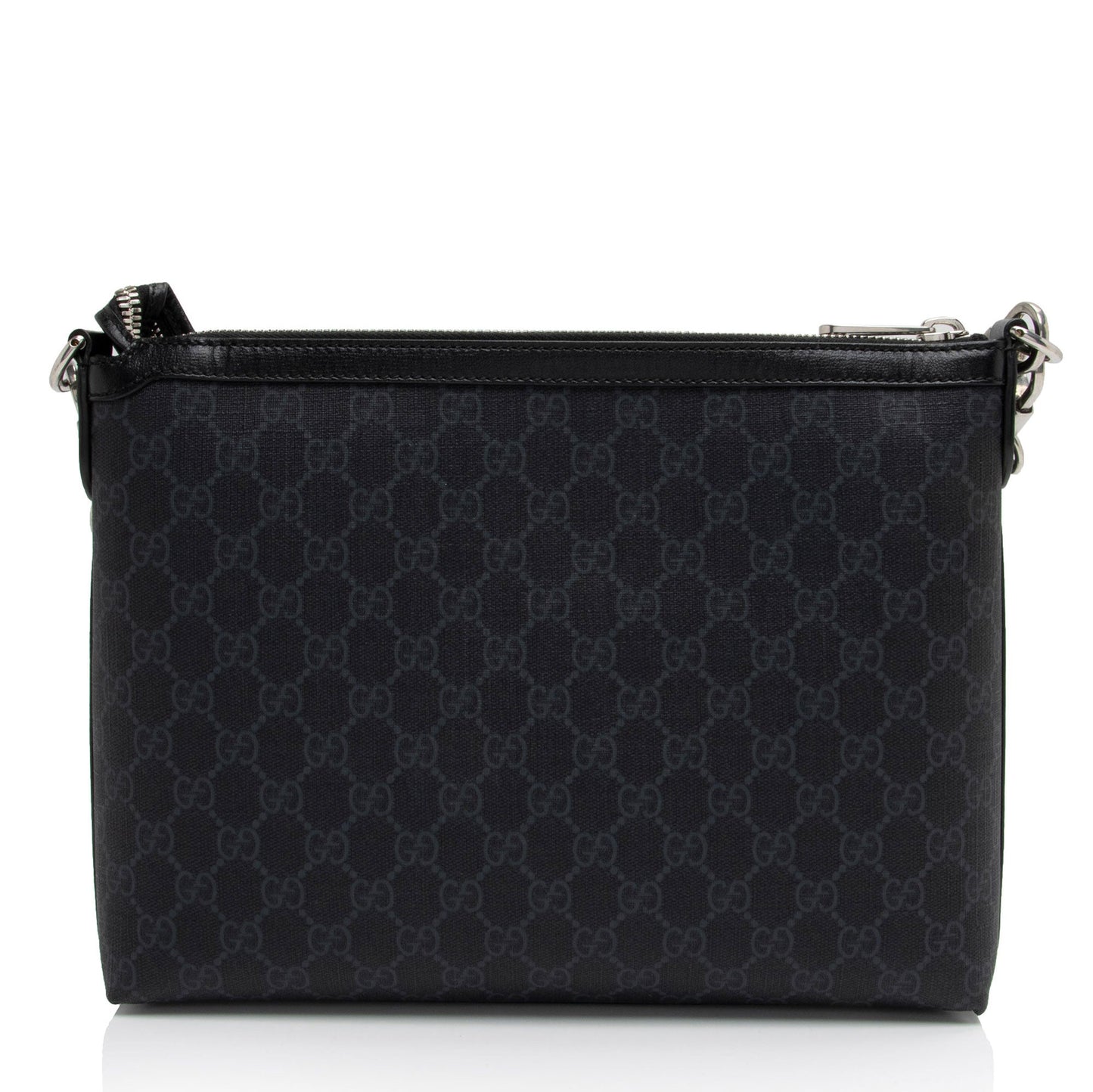 Gucci GG Supreme Retro Interlocking G Leather Canvas Nylon Black Shoulder Bag
