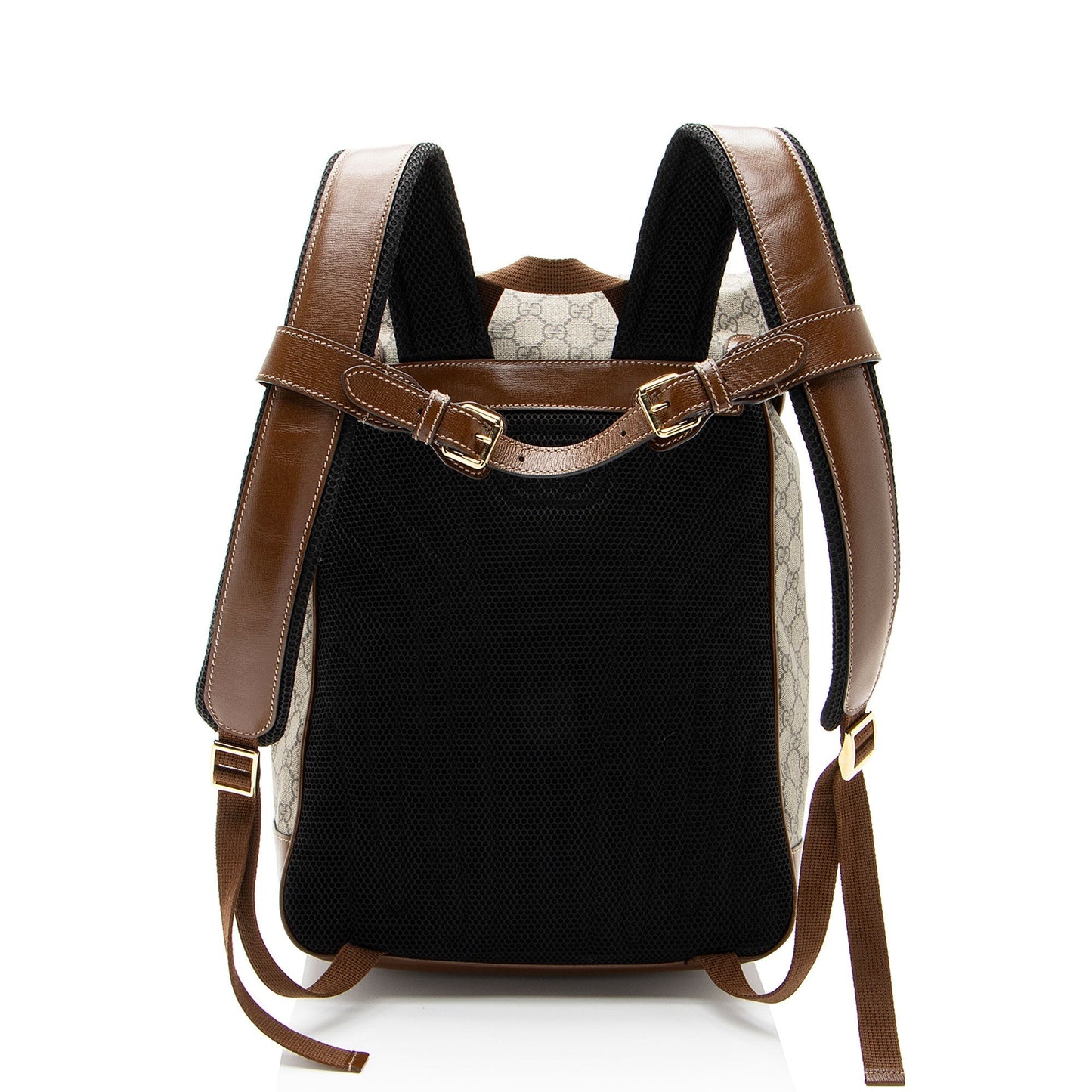Gucci GG Supreme Retro Backpack Leather Canvas Nylon Brown Shoulder Bag