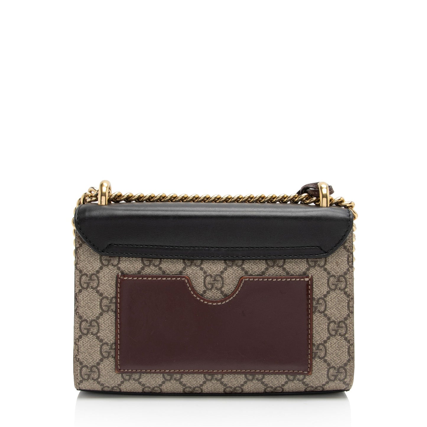 Gucci GG Supreme Padlock SHF-wWXgdi Leather Canvas Black Brown Shoulder Bag
