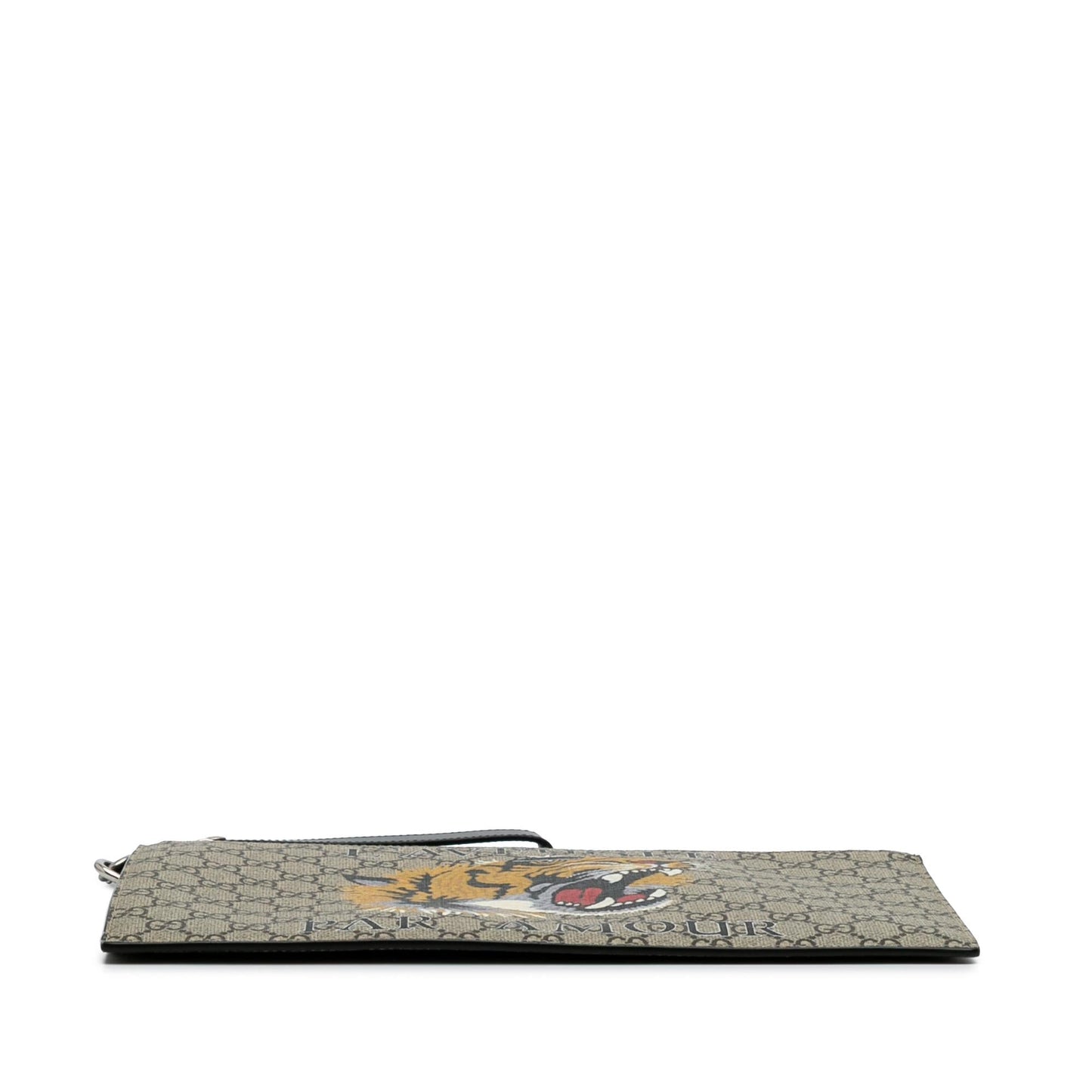 Gucci GG Supreme Tiger Canvas Brown Clutch Bag