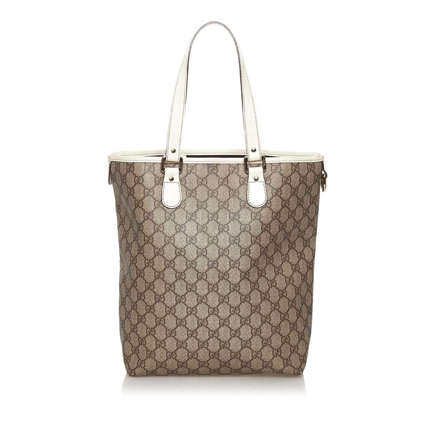 Gucci GG Supreme SHG Canvas White Brown Tote Bag 4