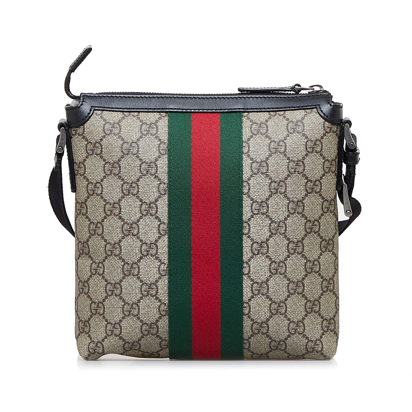 Gucci GG Supreme Web SHG-0RcW81 Canvas Calf Brown Crossbody Bag