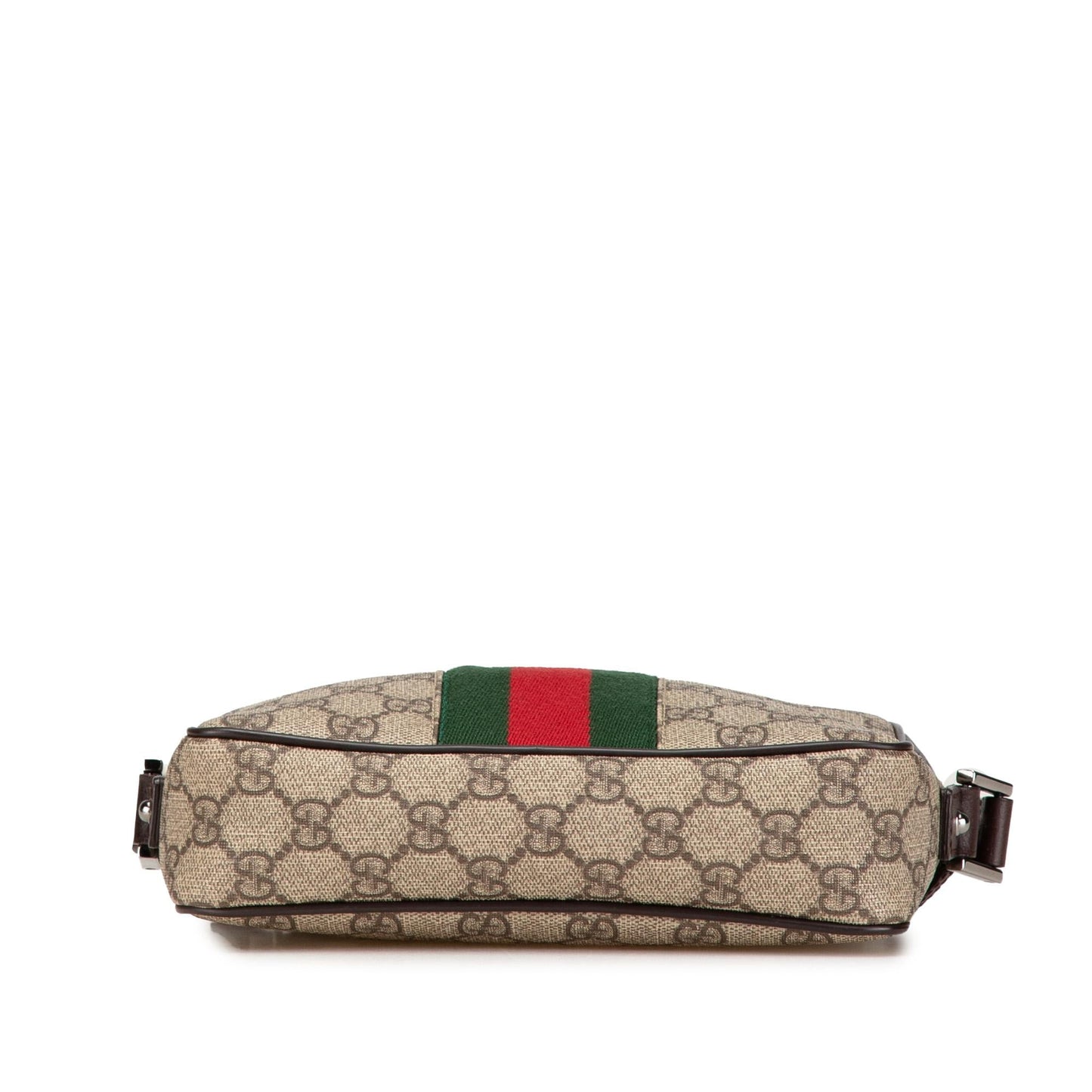 Gucci GG Supreme Web Canvas Calf Brown Crossbody Bag Web Crossbody