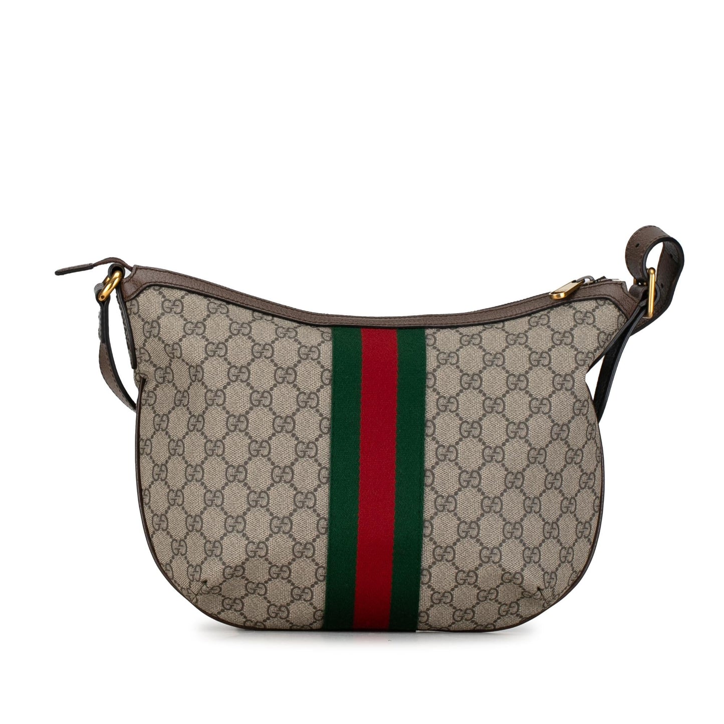 Gucci GG Supreme Web Ophidia Half Canvas Calf Brown Shoulder Bag