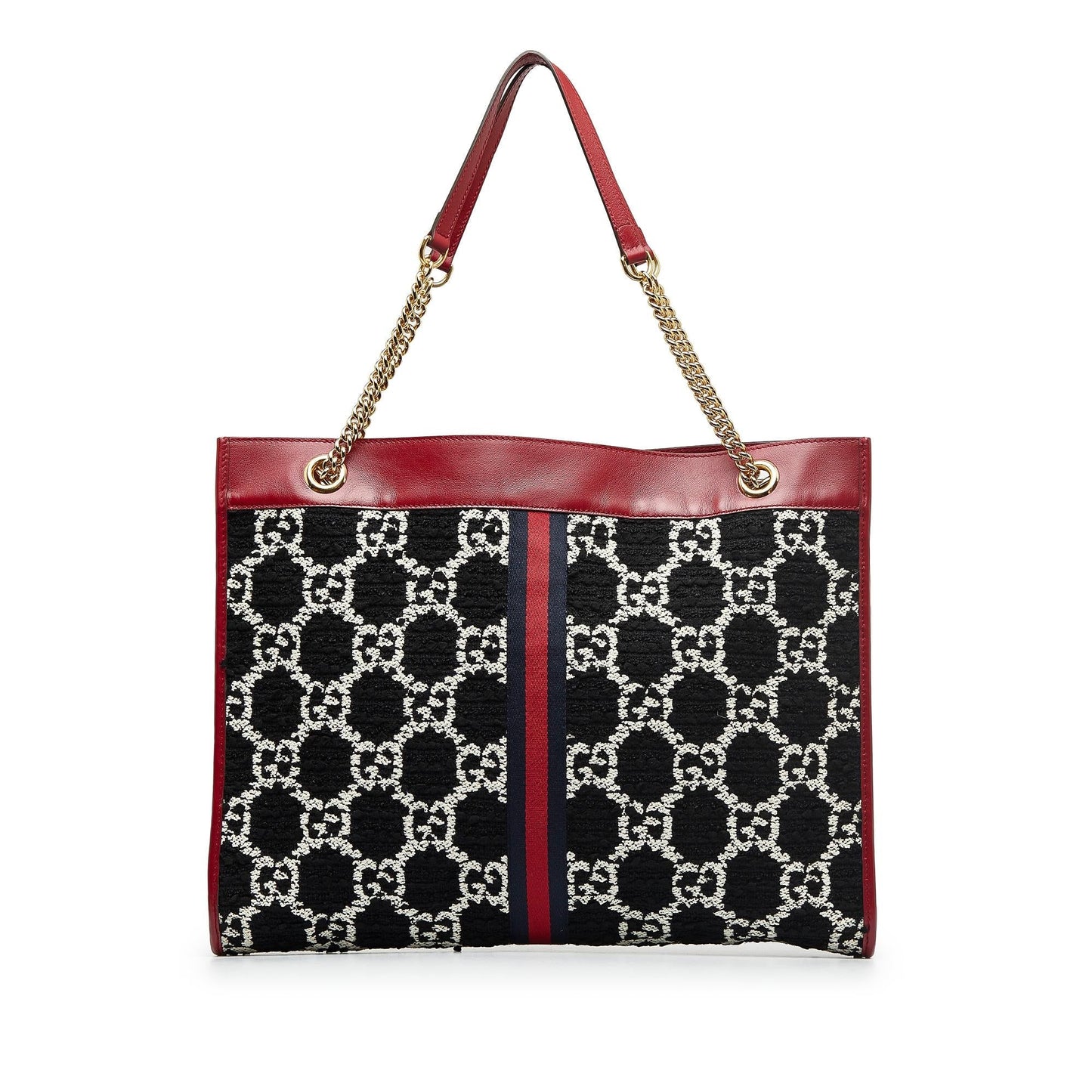 Gucci GG Tweed Rajah Web SHG-skW4za Black Tote Bag