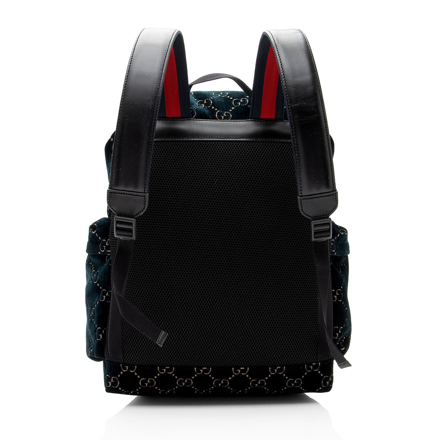Gucci GG Velvet Flap Backpack SHF-6tMz52 Leather Nylon Black Blue Shoulder Bag