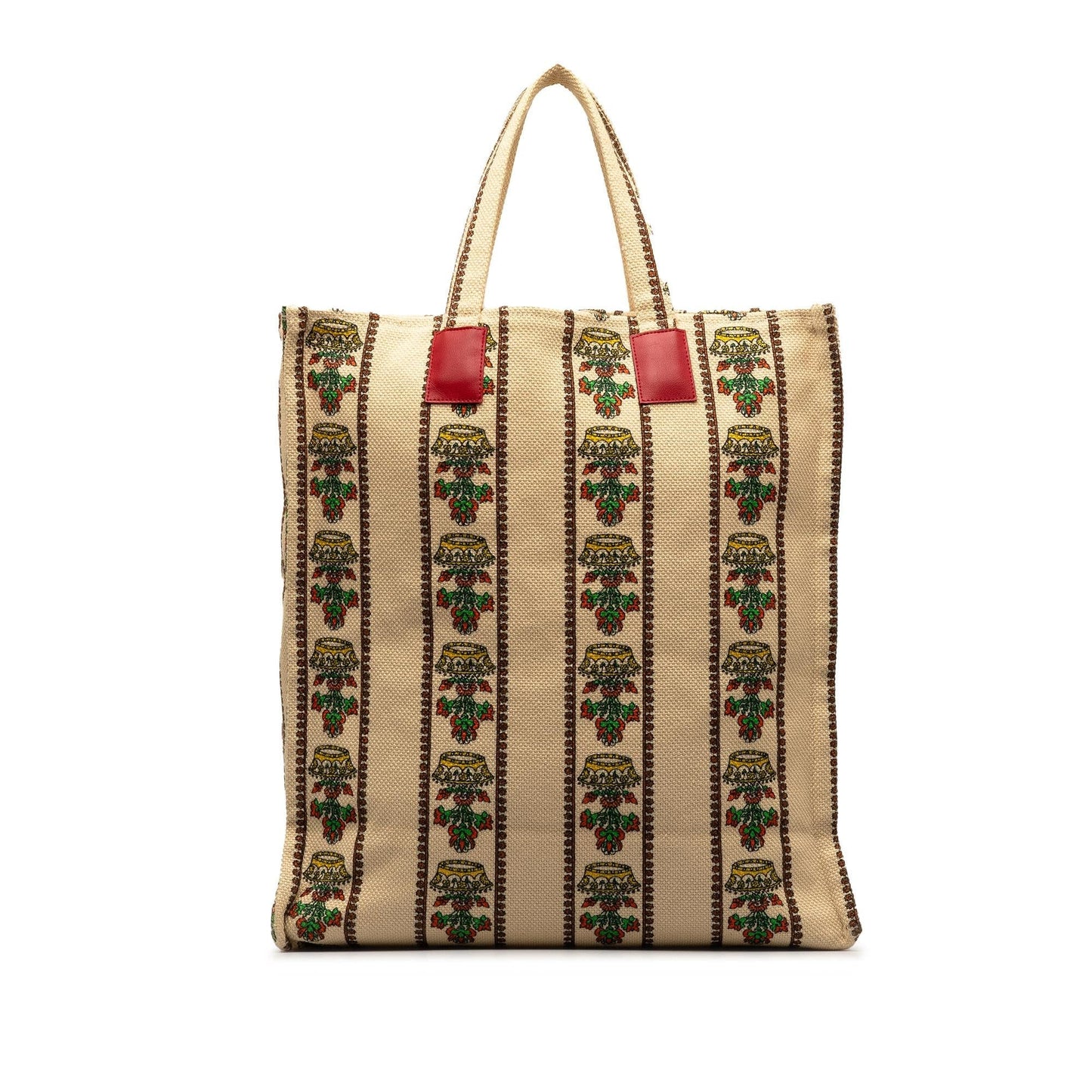 Gucci Garden Store Floral Vertical SHG-CCQyLP Canvas White Tote Bag