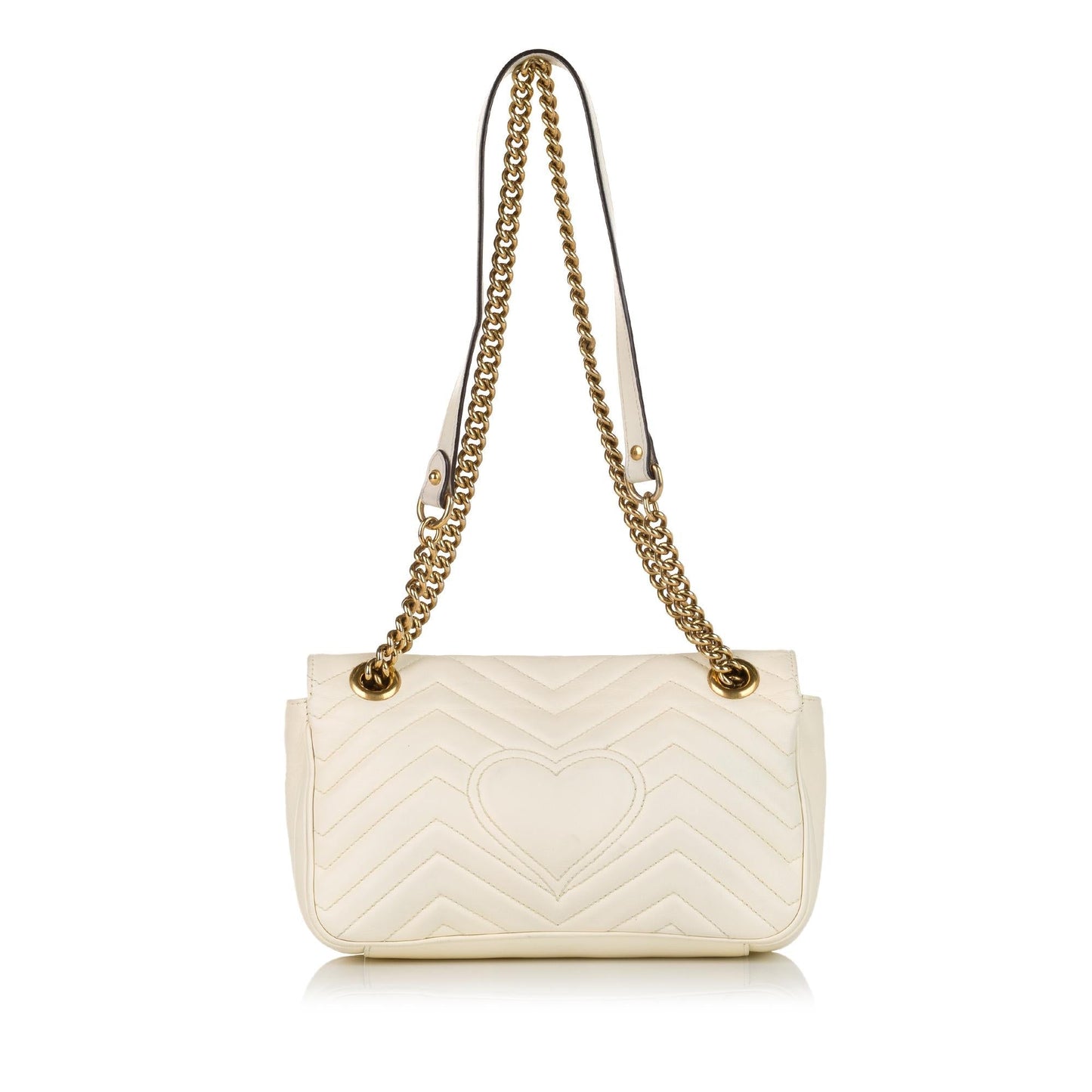 Gucci Gg Marmont SHG Matelasse White Crossbody Bag