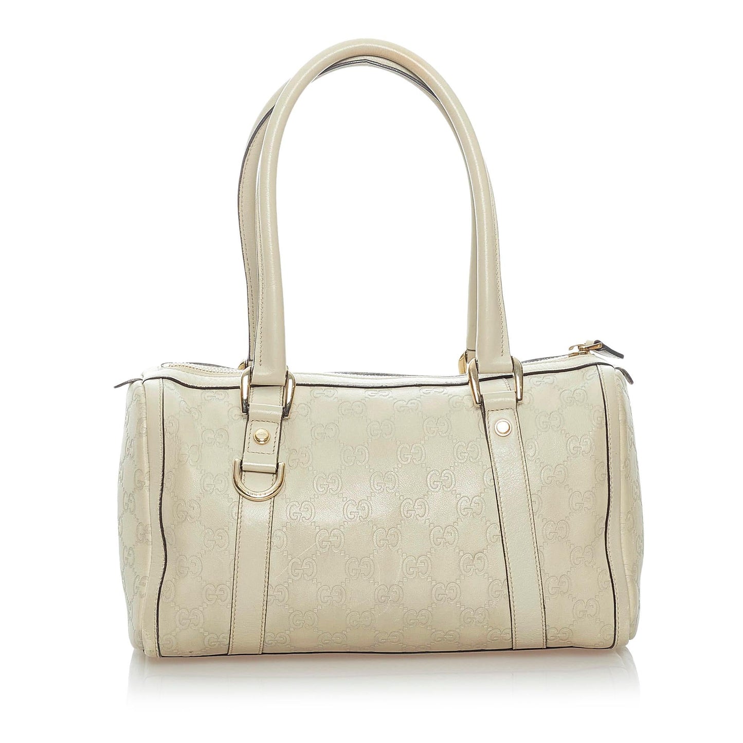 Gucci Guccissima Abbey Boston SHG Leather Calf White Satchel Bag Bag Shg