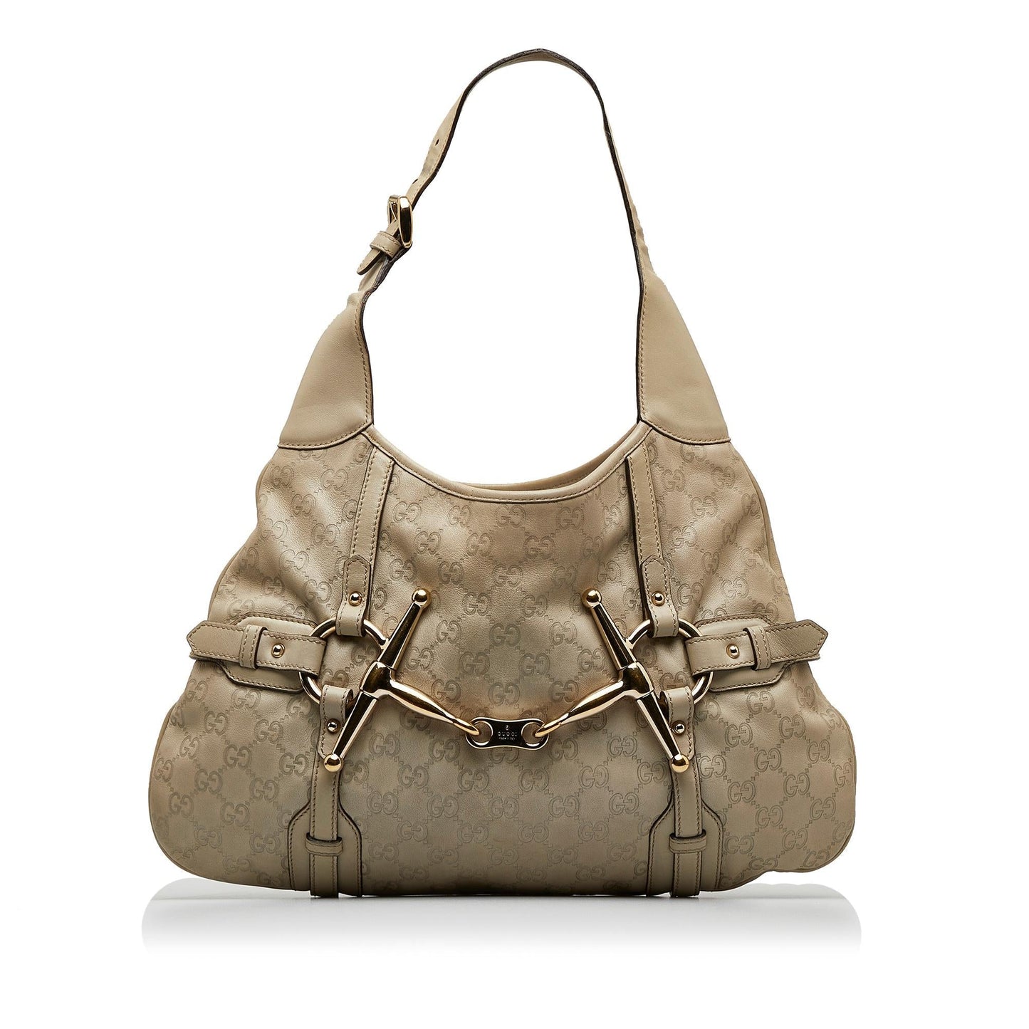 Gucci Guccissima Horsebit 85th Anniversary SHG-Y7FlKr Calf Brown Shoulder Bag