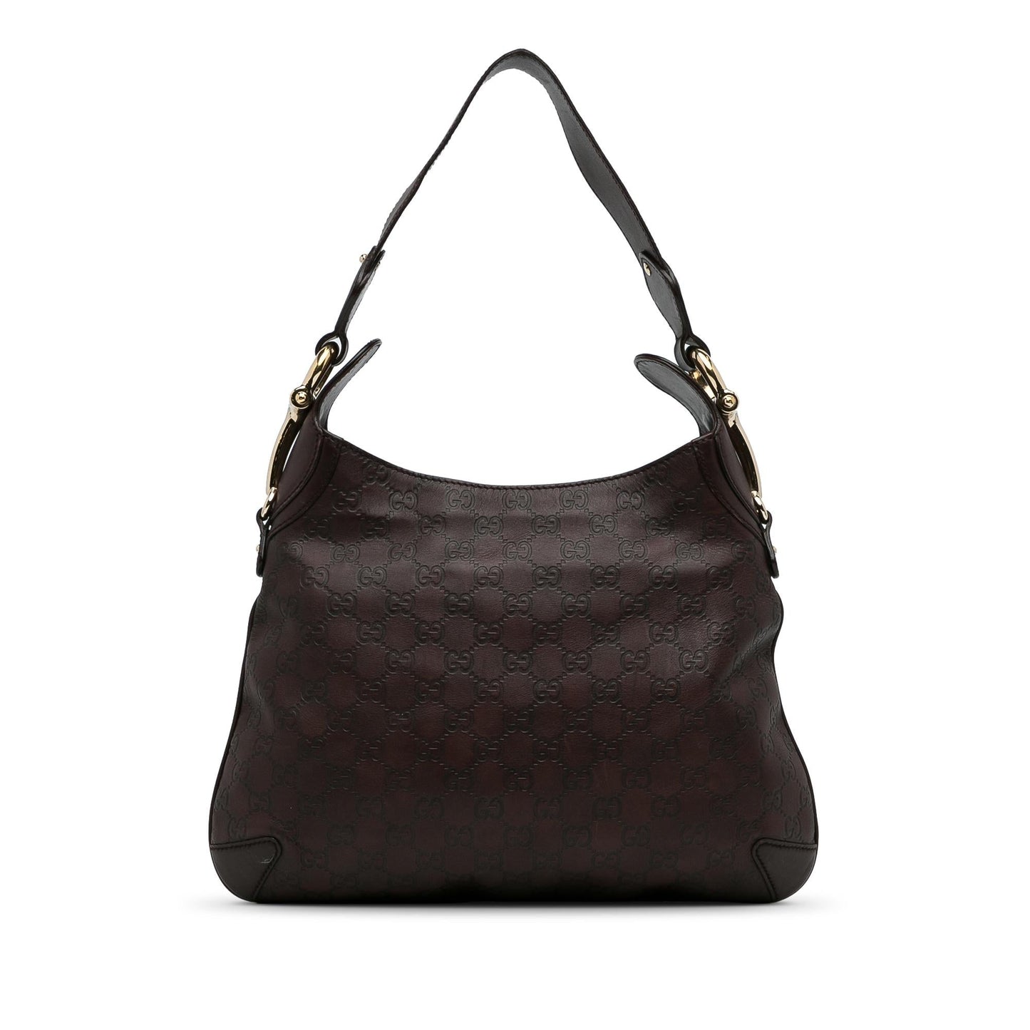 Gucci Guccissima Horsebit Creole SHG-pRoFuj Calf Brown Shoulder Bag