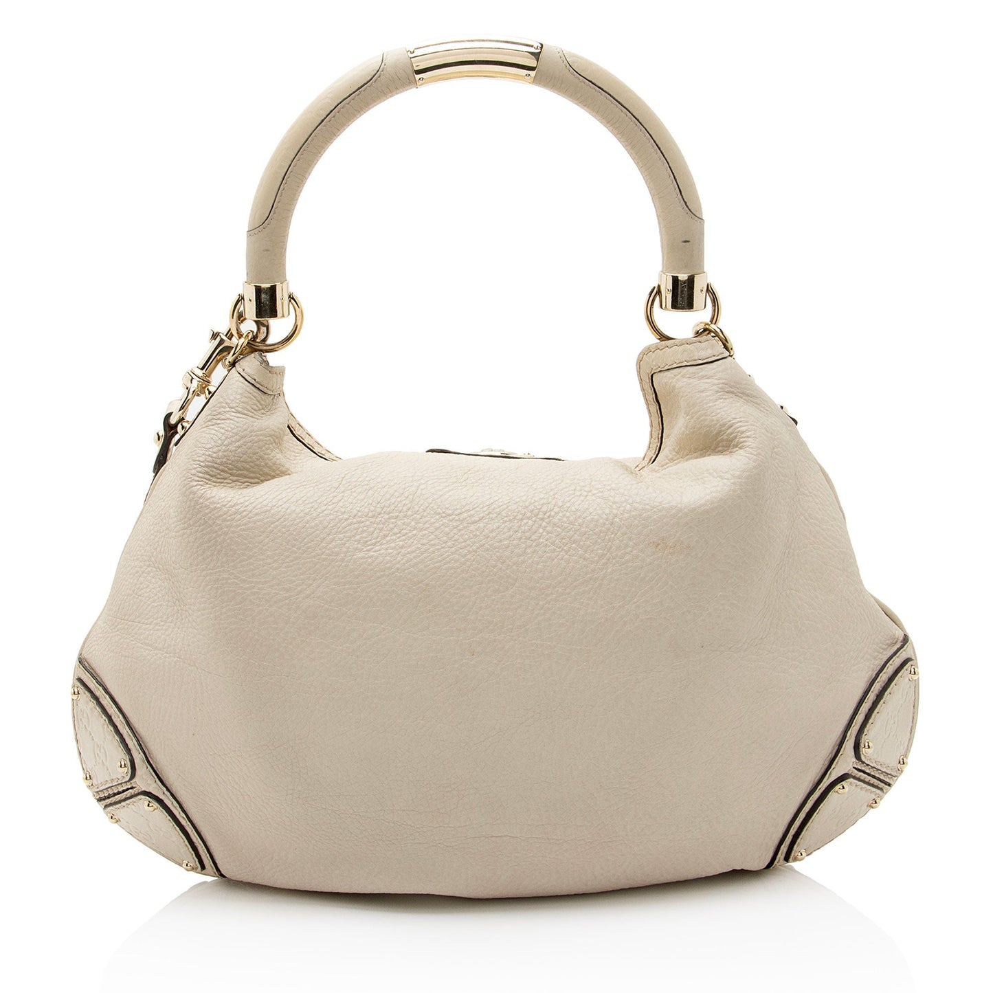 Gucci Guccissima Bamboo Indy SHF-M8NqdH Leather White Large Satchel Bag