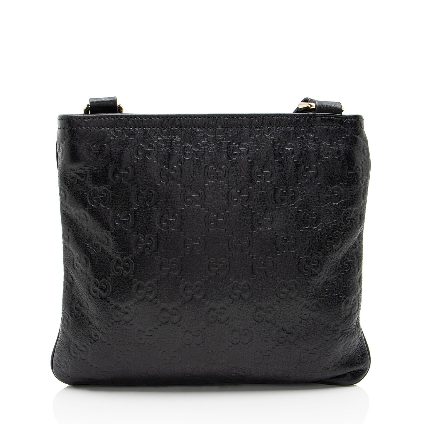 Gucci Guccissima Flat Messenger SHF-b6Jy3q Leather Black Shoes