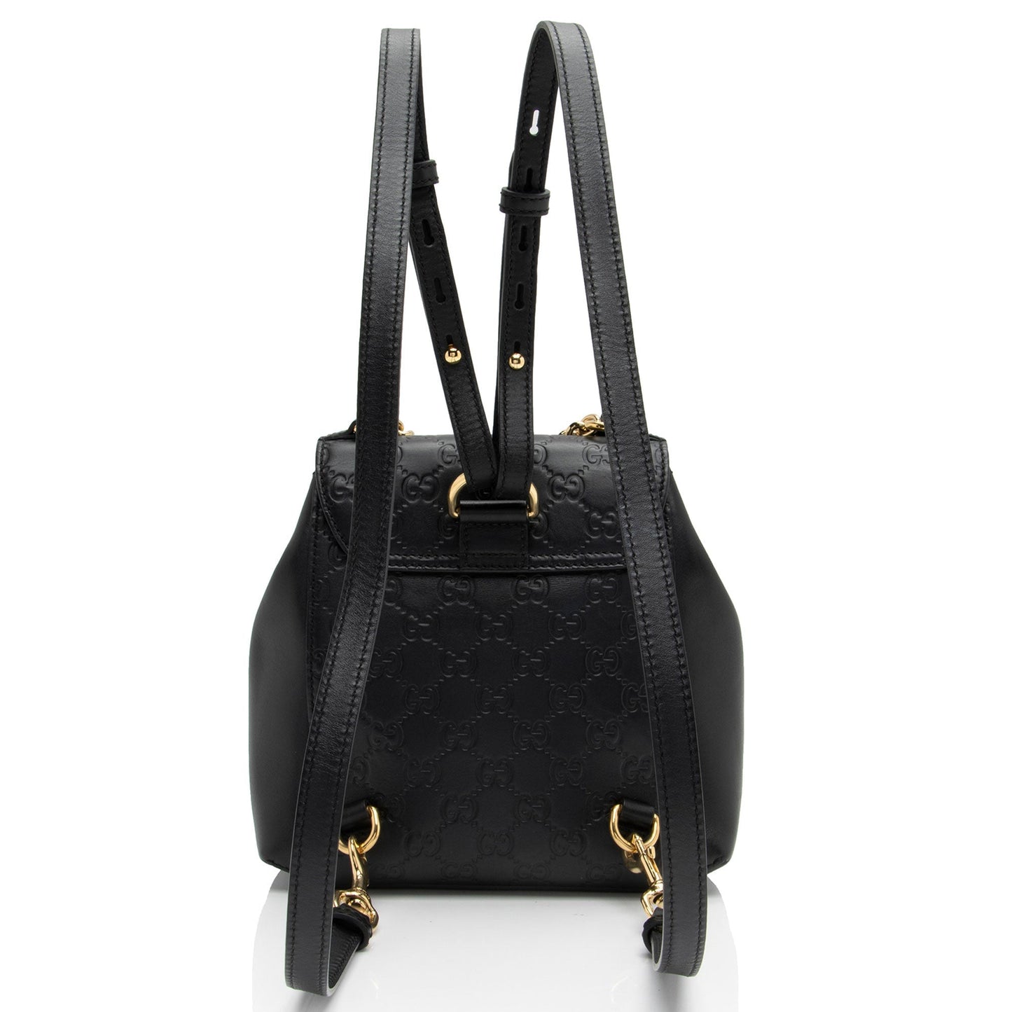 Gucci Guccissima Padlock Backpack Leather Black Shoulder Bag