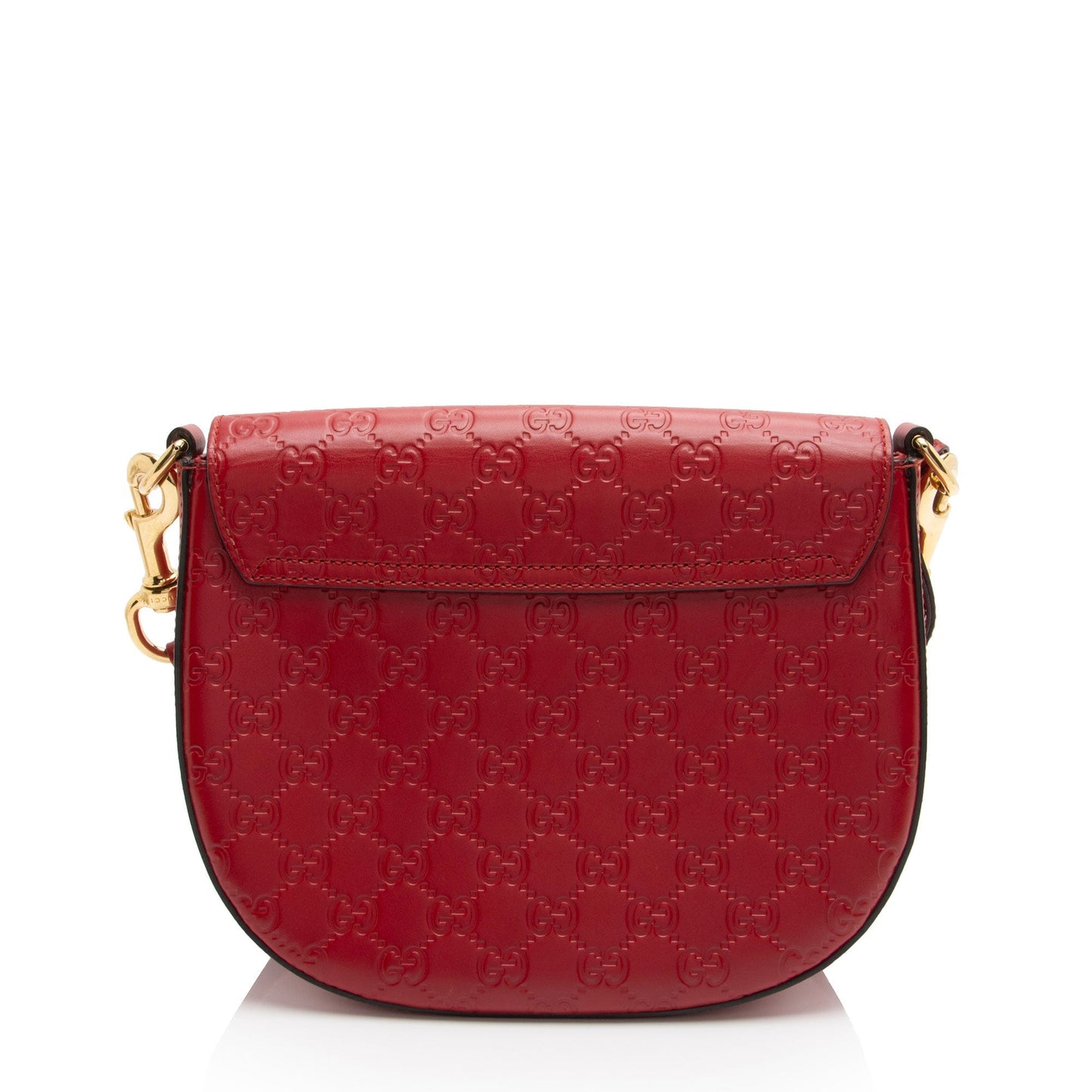 Gucci Guccissima Padlock Saddle SHF-hLwZmE Leather Red Medium Crossbody Bag