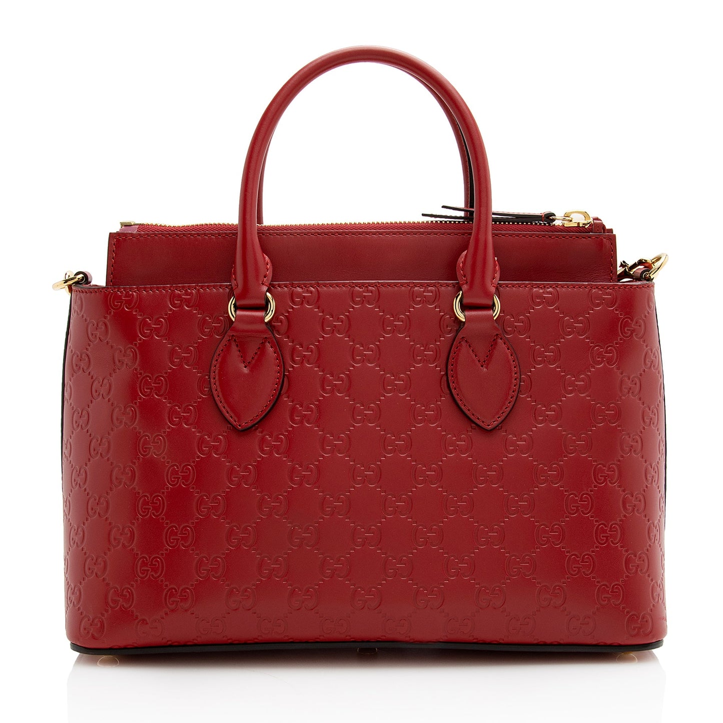 Gucci Guccissima SHF Leather Red Small Tote Bag