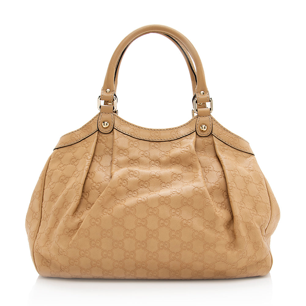 Gucci Guccissima Sukey SHF Leather Beige Medium Tote Bag