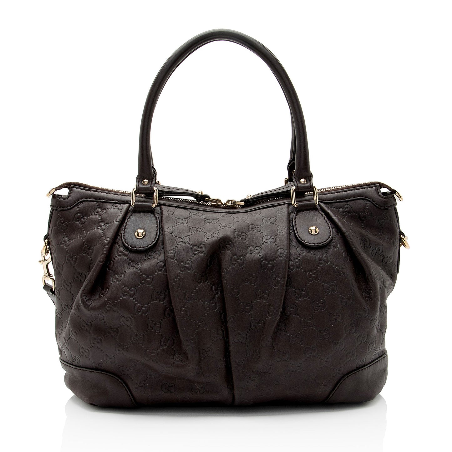 Gucci Guccissima Sukey SHF-lHKBBq Leather Brown Large Satchel Bag
