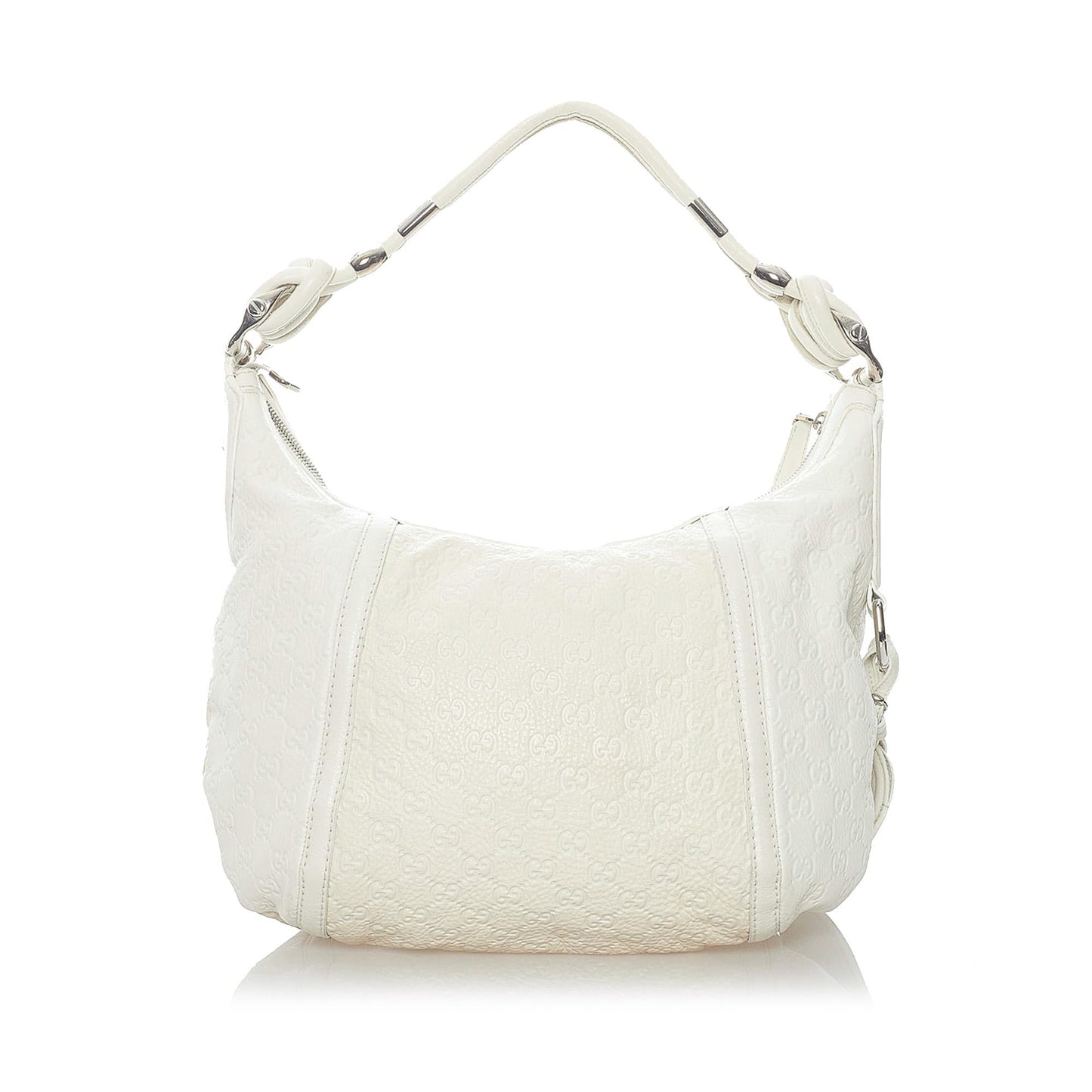 Gucci Guccissima Techno Horsebit SHG Calf White Shoulder Bag