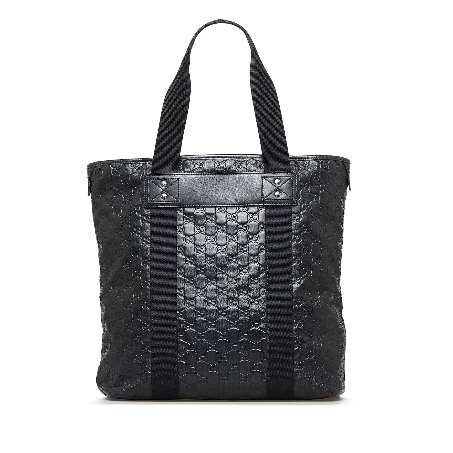 Gucci Guccissima Web SHG-P5yga2 Calf Black Tote Bag