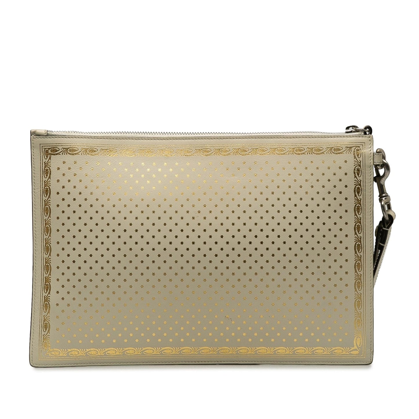 Gucci Guccy Sega SHG-Or9dBx Calf White Clutch Bag
