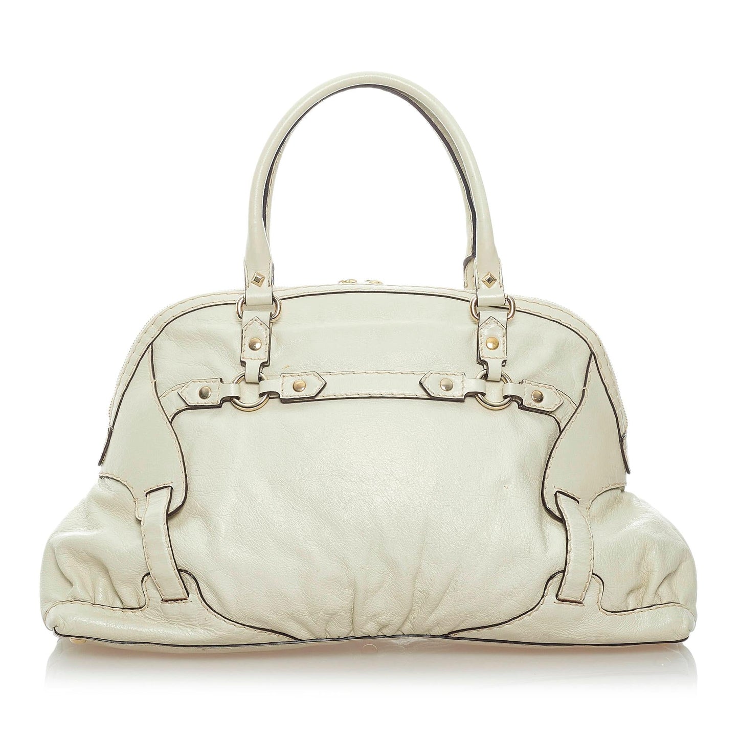 Gucci Horsebit Nail SHG Leather Calf White Tote Bag