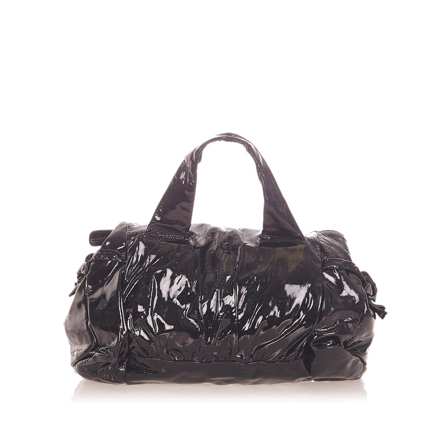 Gucci Hysteria SHG Leather Patent Black Satchel Bag Handbag Shg