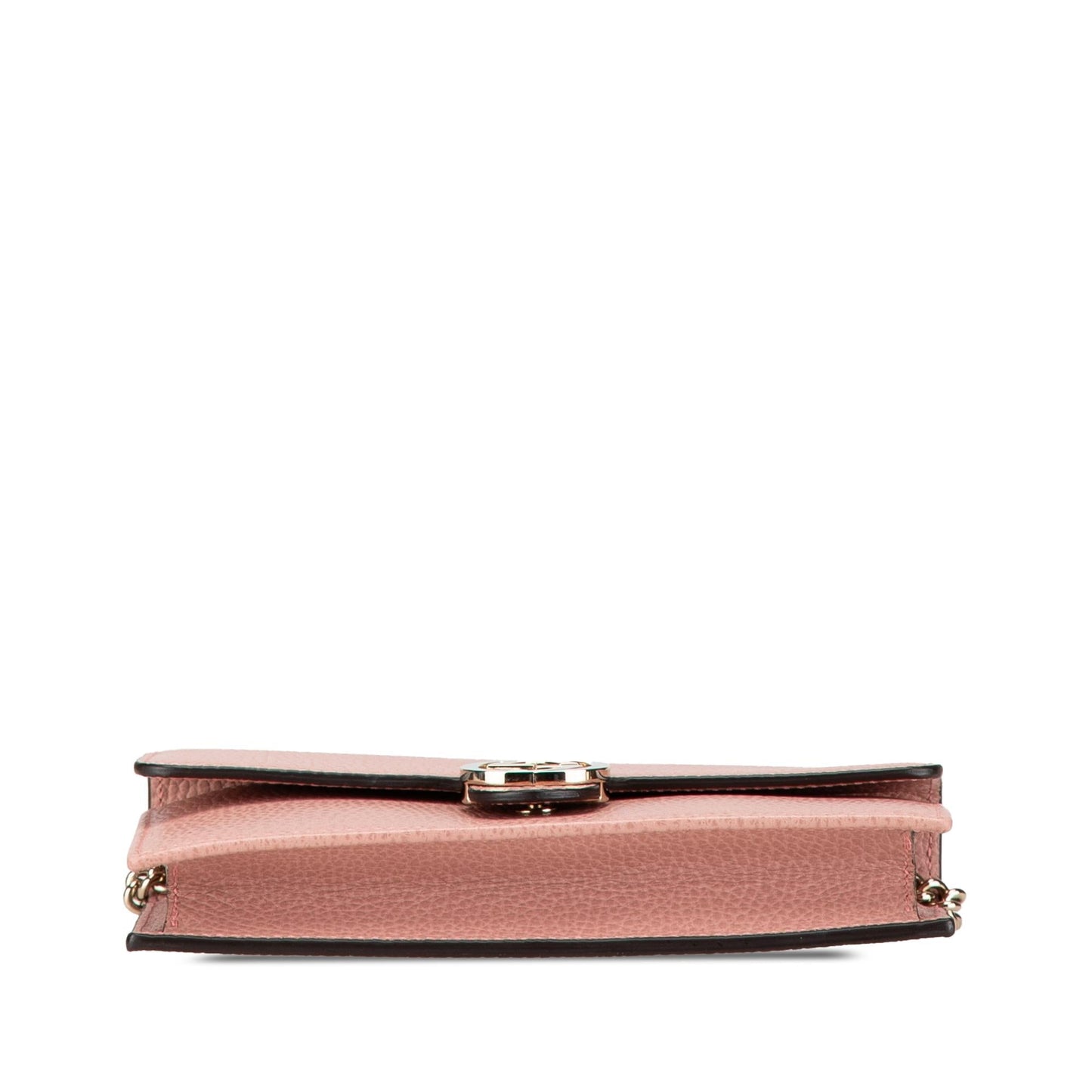 Gucci Interlocking G Dollar Wallet on Calf Pink Chain Crossbody Bag