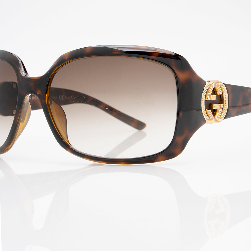 Gucci Interlocking GG Square Sunglasses SHF Brown Accessory