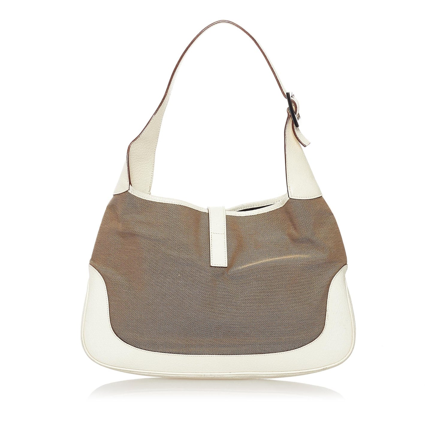 Gucci Jackie SHG Canvas White Brown Shoulder Bag 4