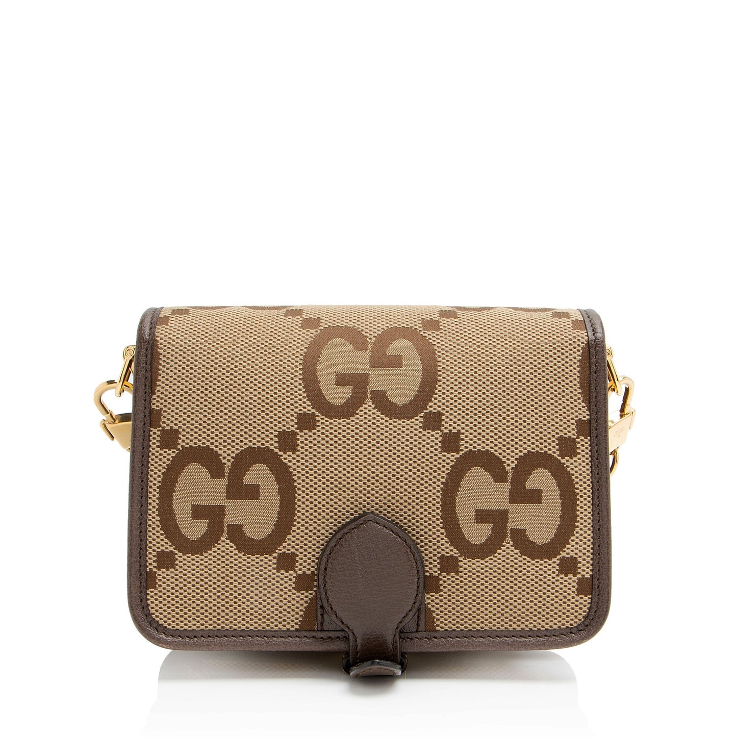 Gucci Jumbo GG Messenger Leather Canvas Nylon Brown Shoulder Bag Mini Messenger