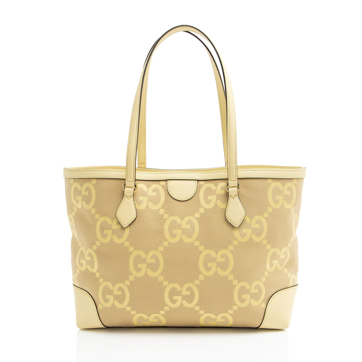 Gucci Jumbo GG Ophidia Shopping Leather Canvas Nylon Medium Tote Bag