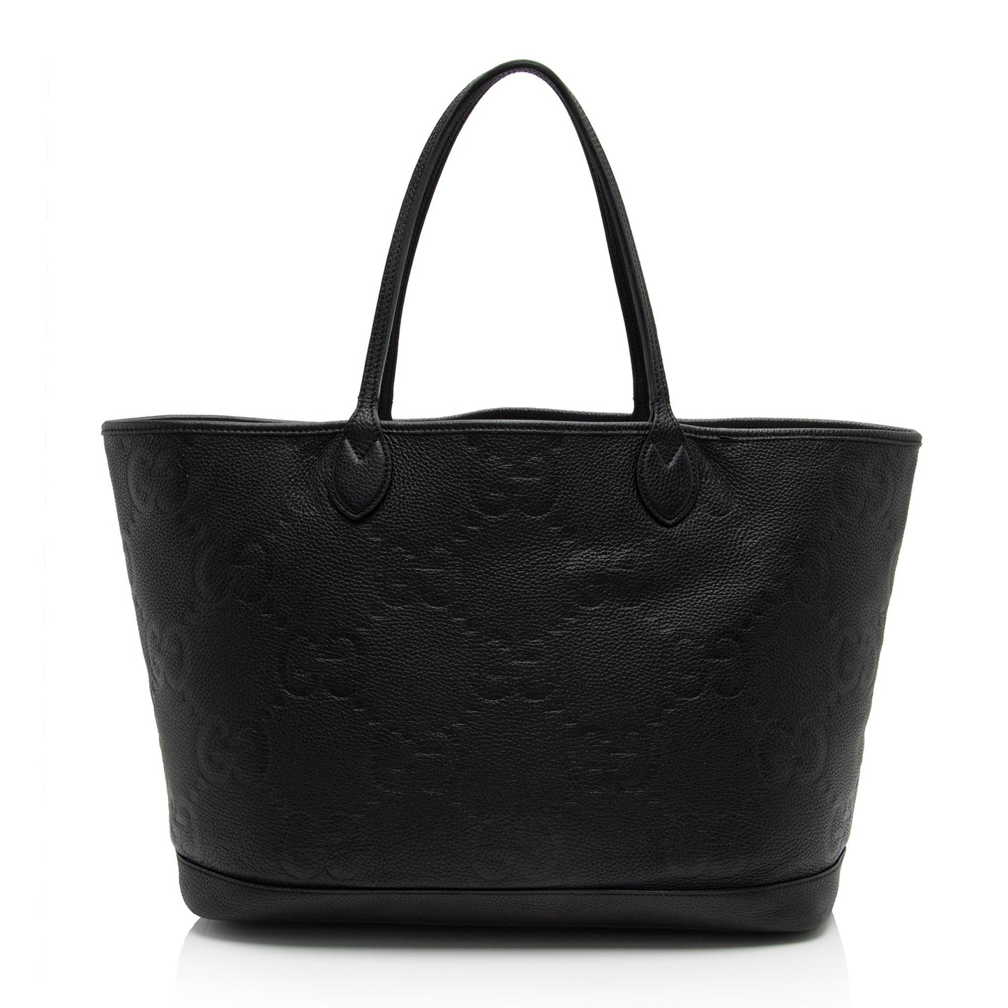 Gucci Jumbo GG SHF-LAljvZ Leather Black Large Tote Bag