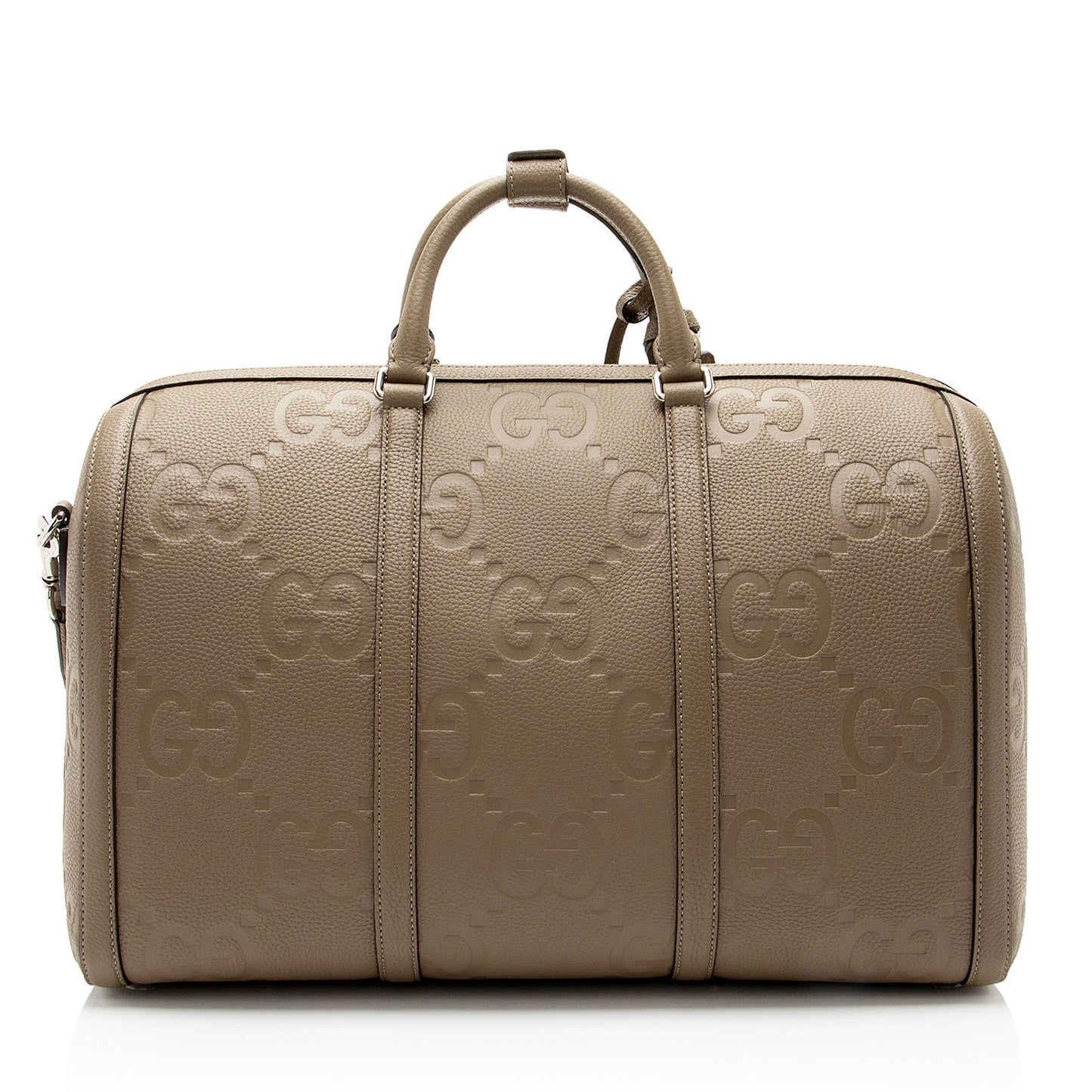 Gucci Jumbo GG Duffle SHF-sZd V Leather Nylon Beige Small Travel Bag
