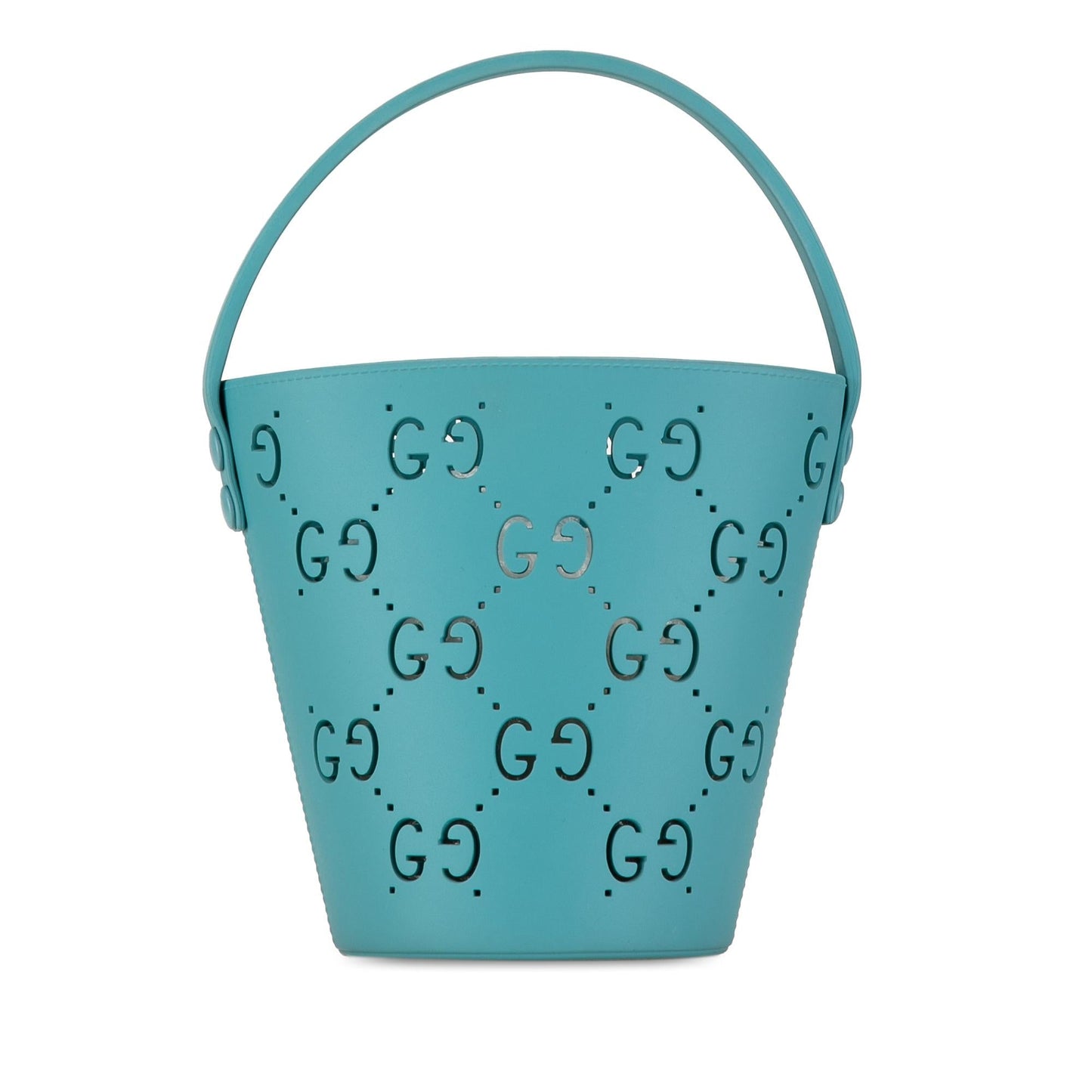 Gucci Kids GG Rubber SHG-fUSCGL Canvas Blue Bucket Shoulder Bag