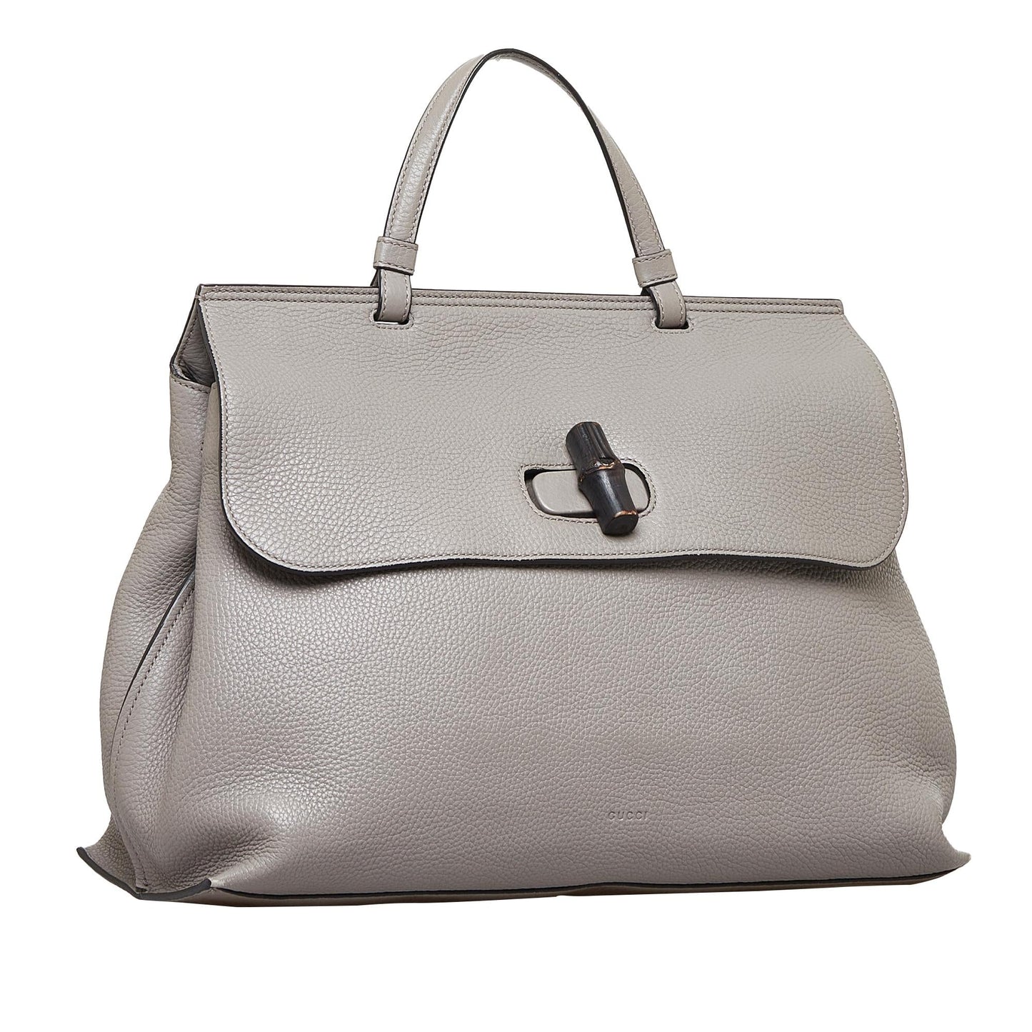 Gucci Bamboo Daily SHG-emTnzB Calf Grey Large Satchel Bag