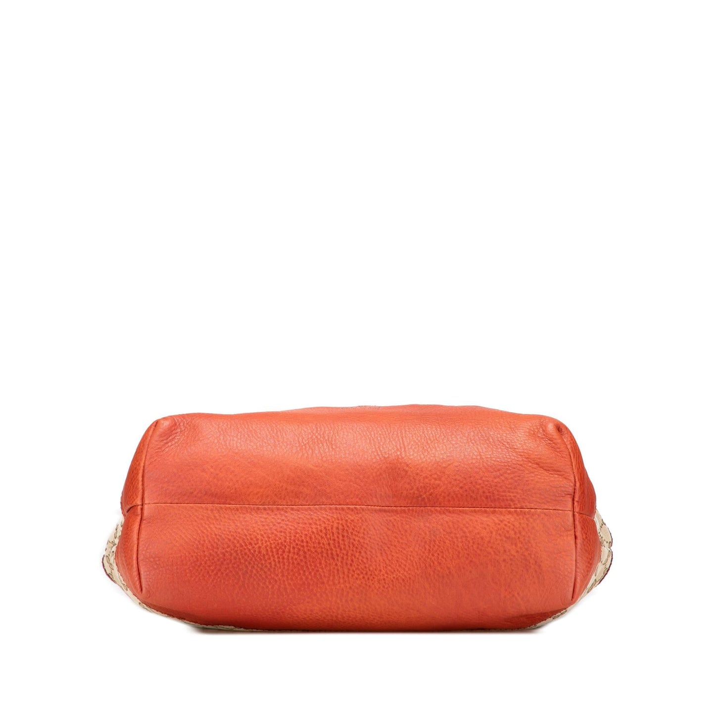 Gucci GG Laidback Crafty Canvas Calf Brown Orange Tote Bag