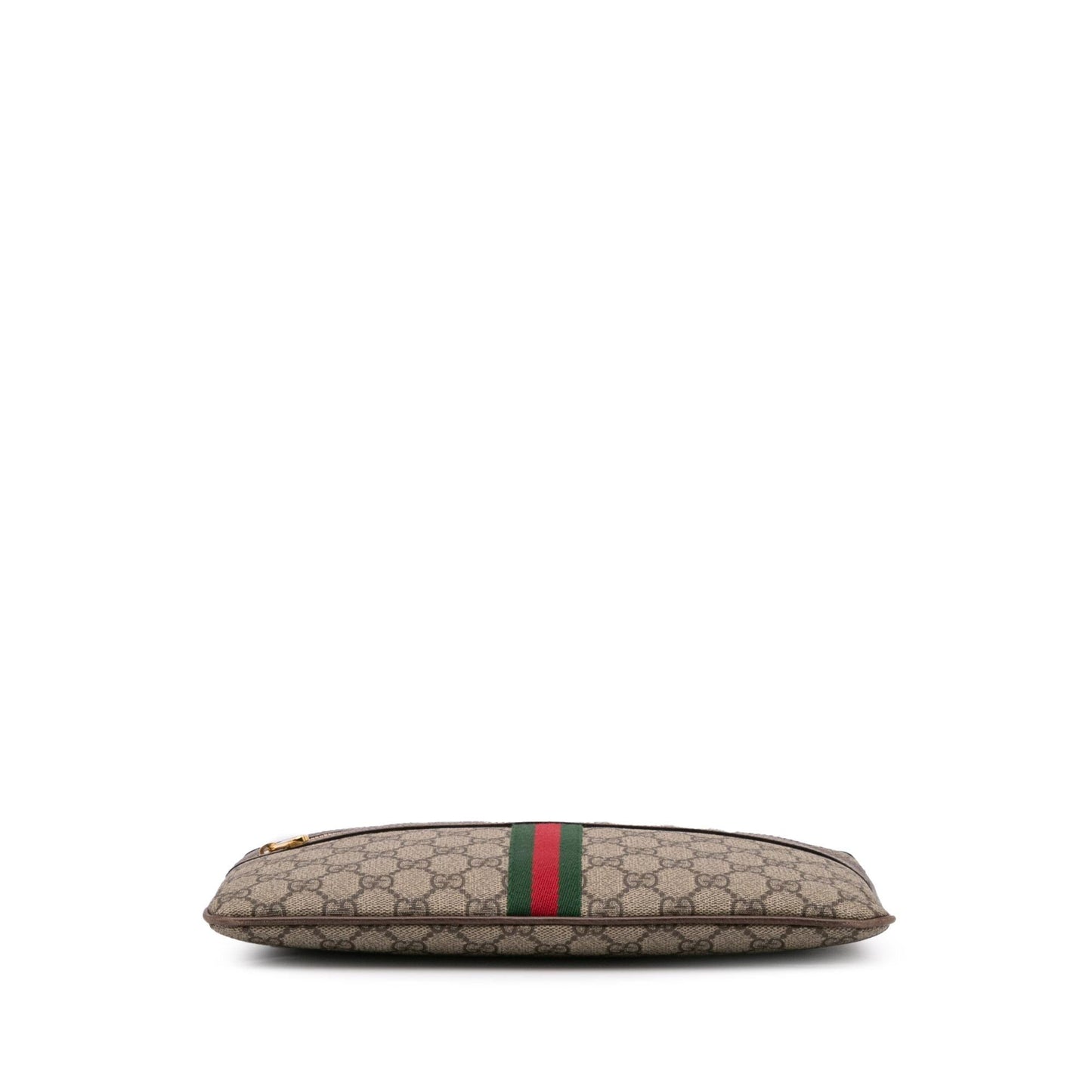 Gucci GG Supreme Ophidia Web Canvas Calf Brown Large Clutch Bag