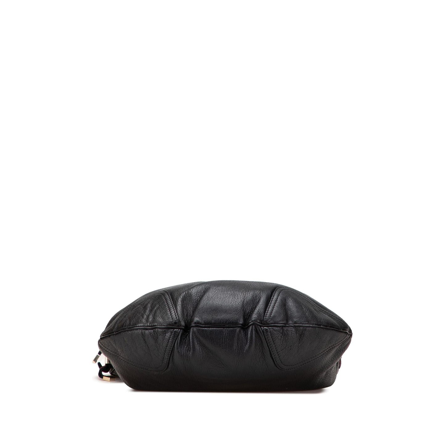 Gucci Web Princy Leather Calf Black Large Shoulder Bag
