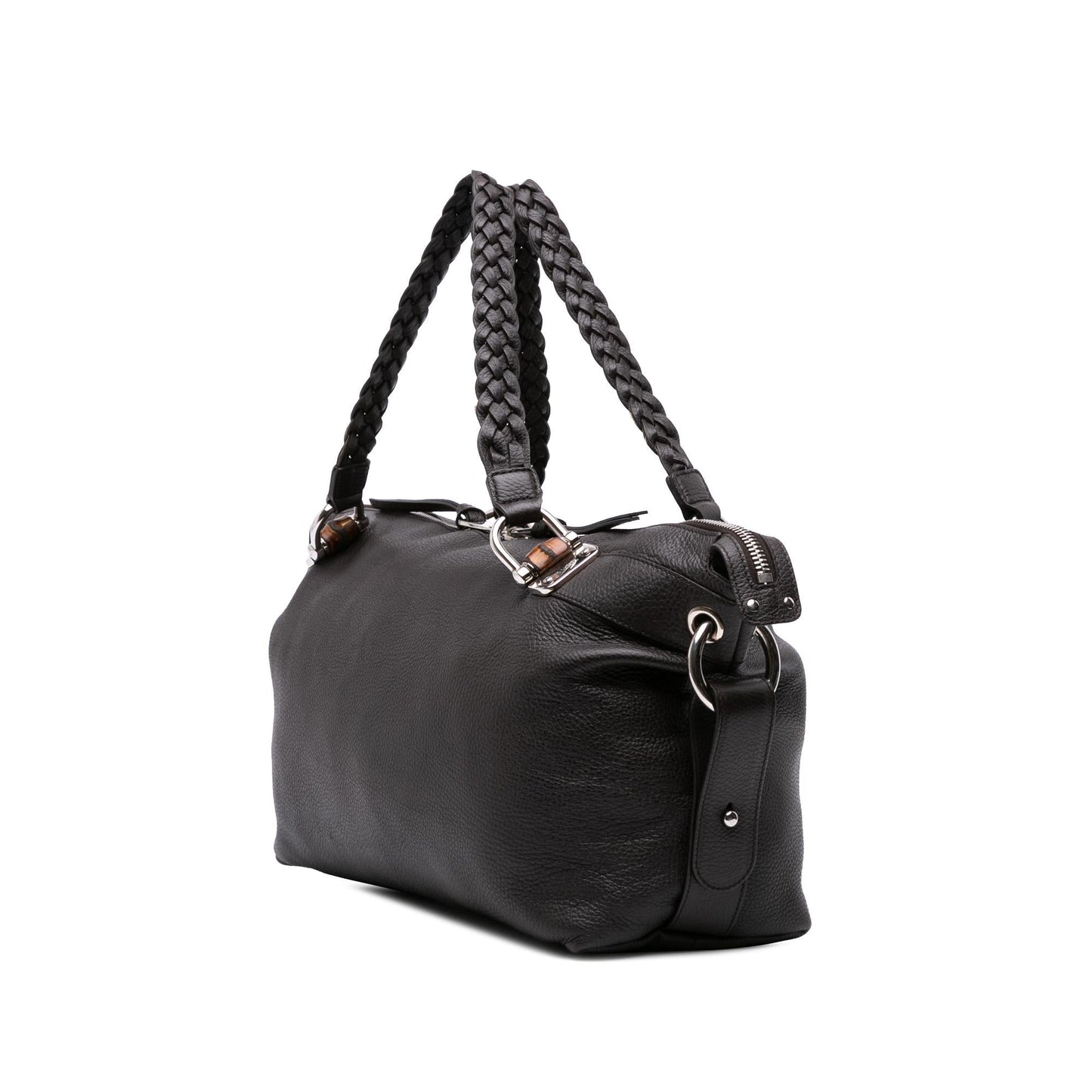 Gucci Pebbled Bamboo Bar Calfskin Large Tote Bag