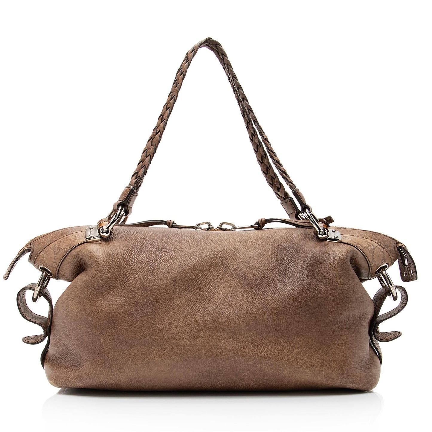 Gucci Bamboo Bar SHF Leather Brown Large Tote Bag