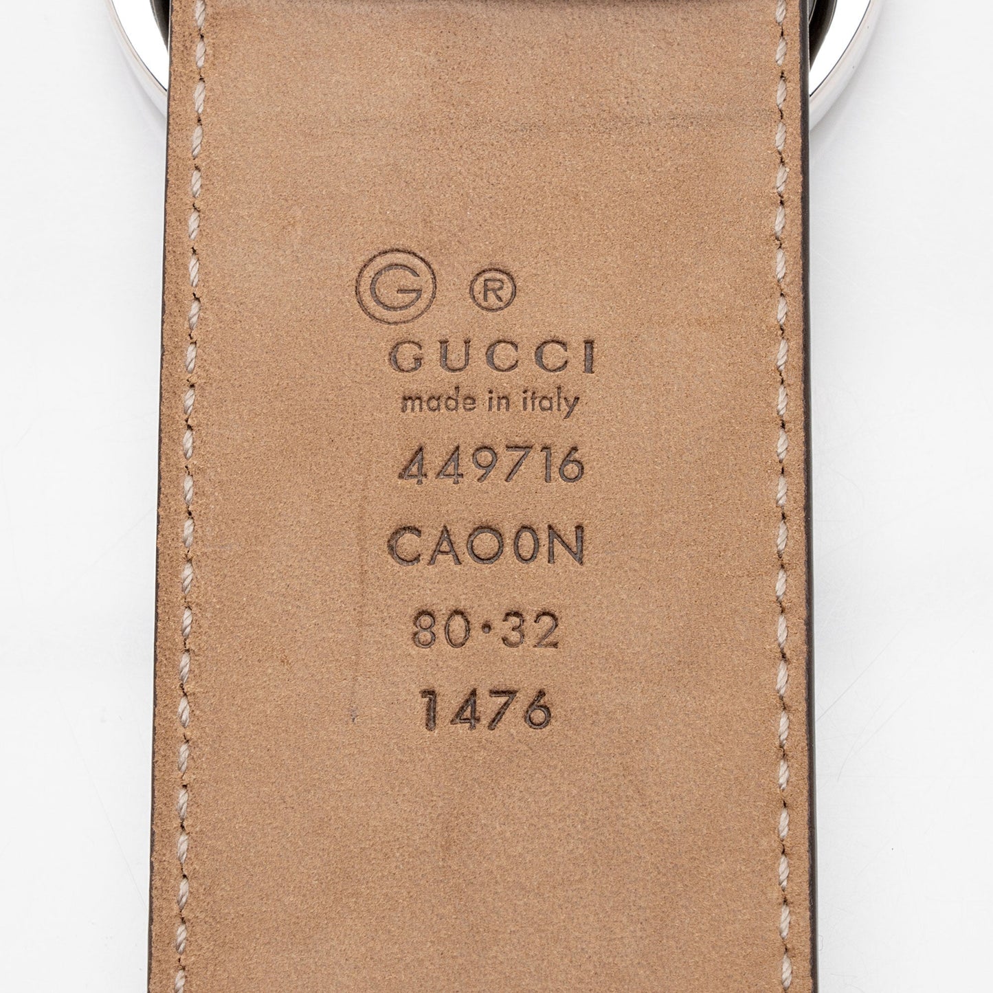Gucci Belt - Size 32 80 Leather Suede Brown Accessory