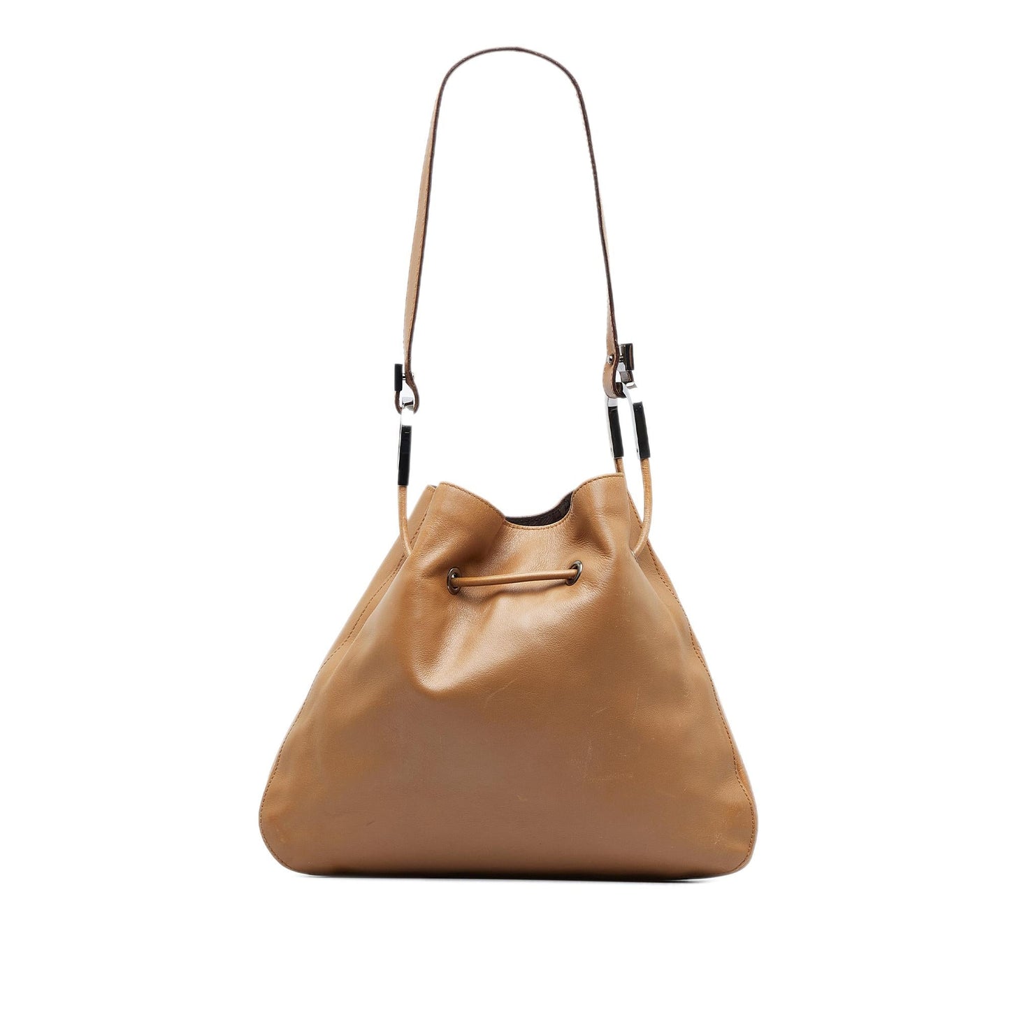 Gucci SHG-3XwYEa Leather Calf Brown Bucket Shoulder Bag